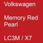 Preview: Volkswagen, Memory Red Pearl, LC3M / X7.